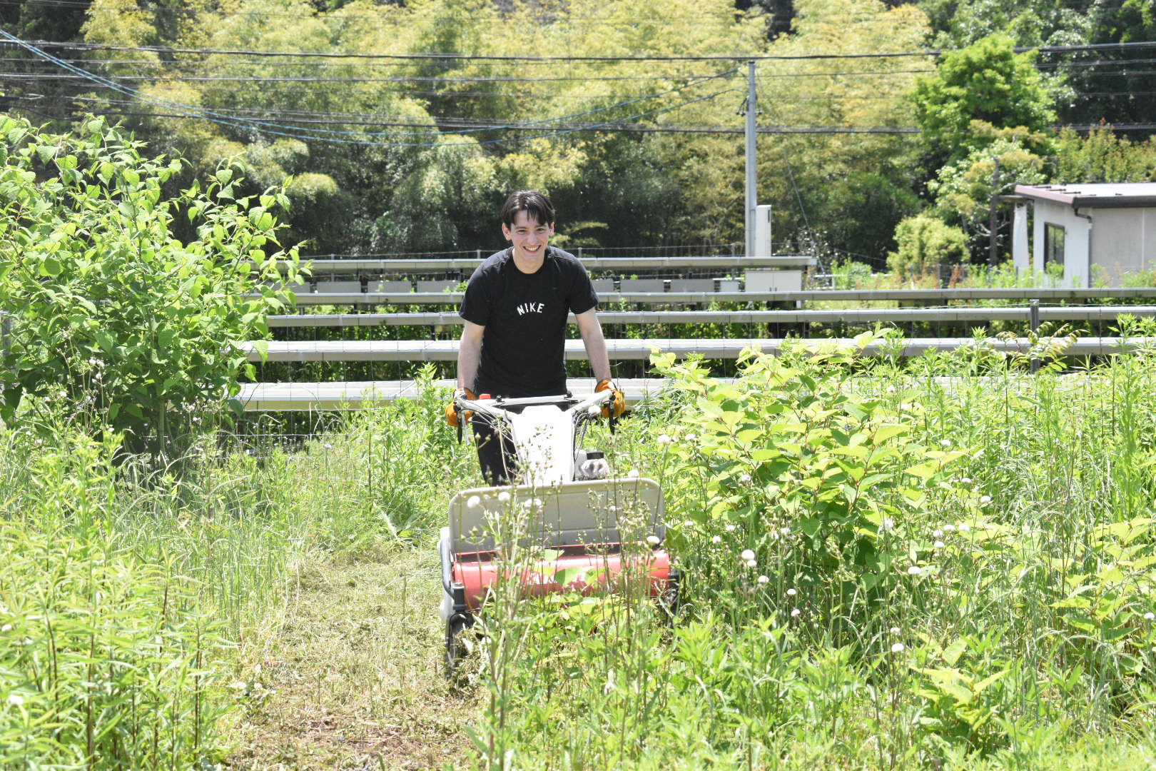 草刈り作業を行うメンバー